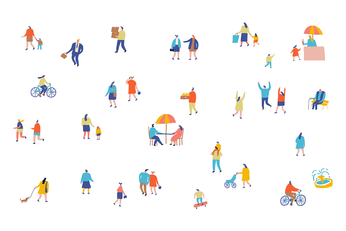 Vector flat people set