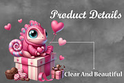 Valentine Cute Chameleon Clipart, a Seasonal Illustration by Craft Nest (Thumbnail 3 of 5)