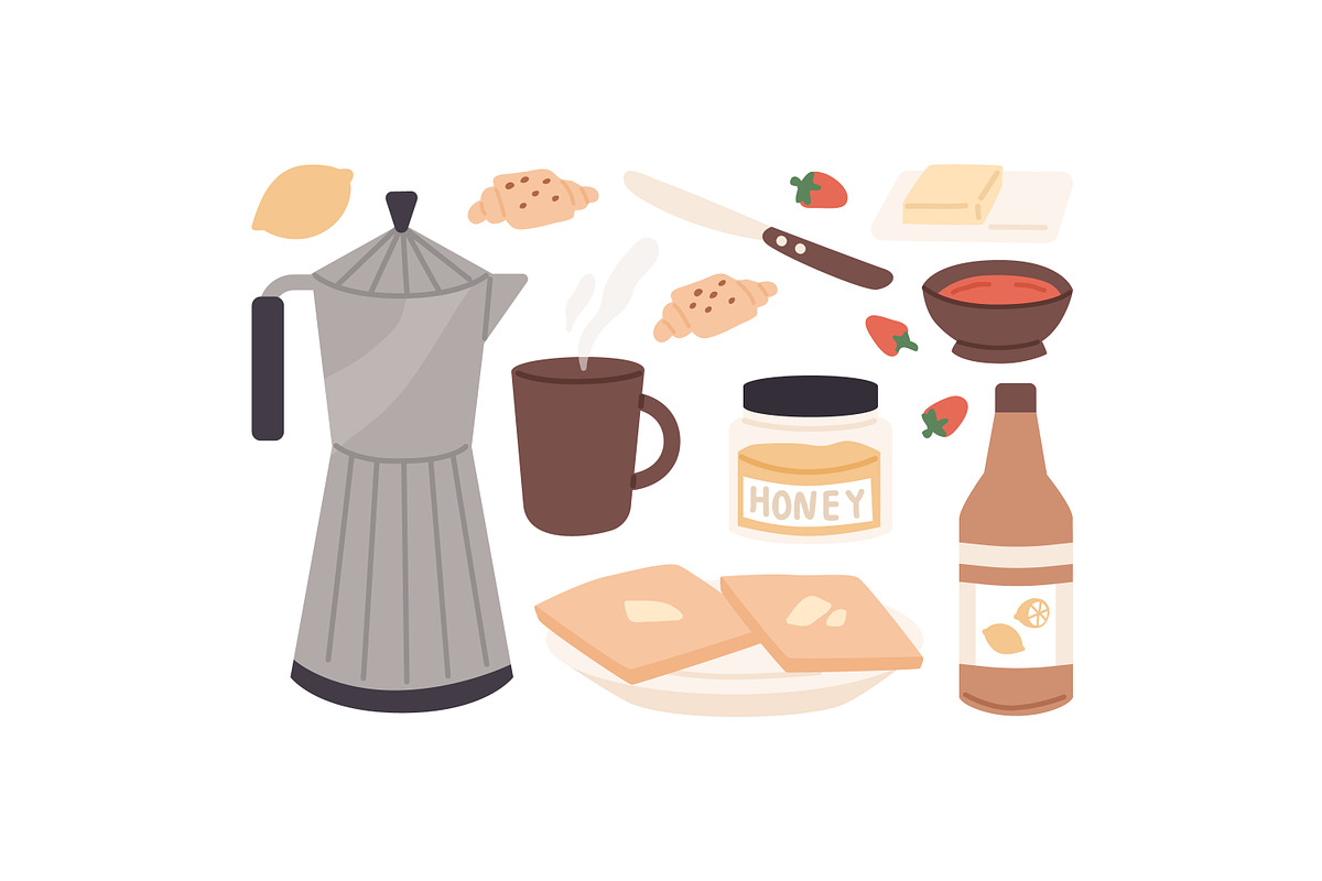 Breakfast and lunch food set, a Food Illustration by Good Studio (Photo 2 of 3)