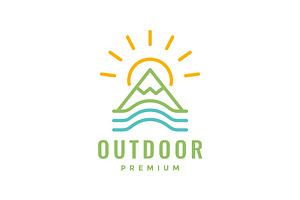 water sea mountain logo, a Branding & Logo Template by devastd