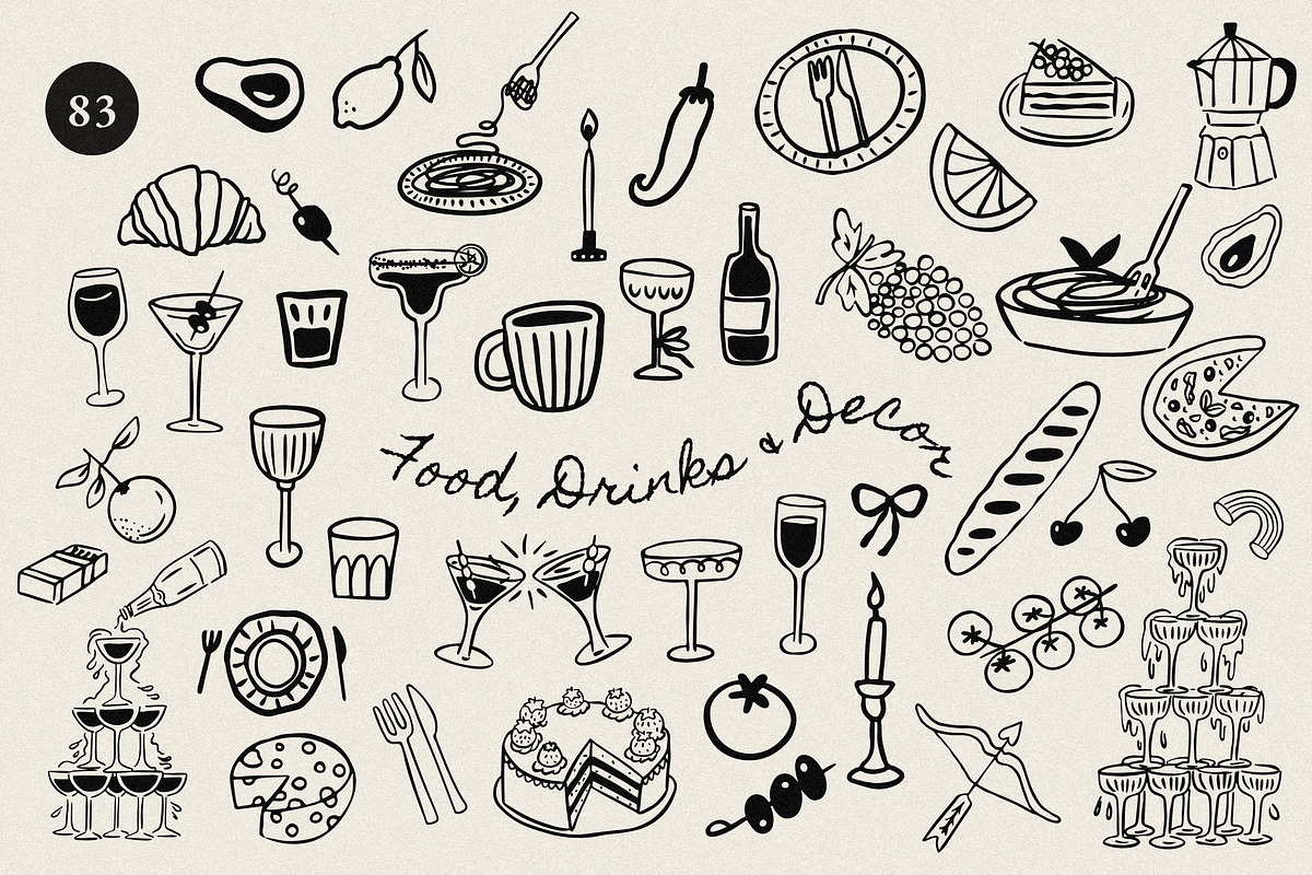 +200 Whimsical Wedding Summer Bundle, a Food Illustration by NassyArt (Photo 17 of 23)