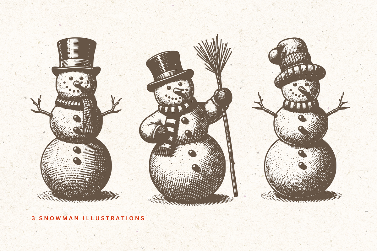 Vintage Christmas Clipart Bundle, a Decorative Illustration by ClipArtRoom (Photo 3 of 8)