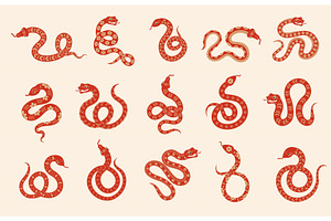 Snakes. New Year Zodiac Symbol