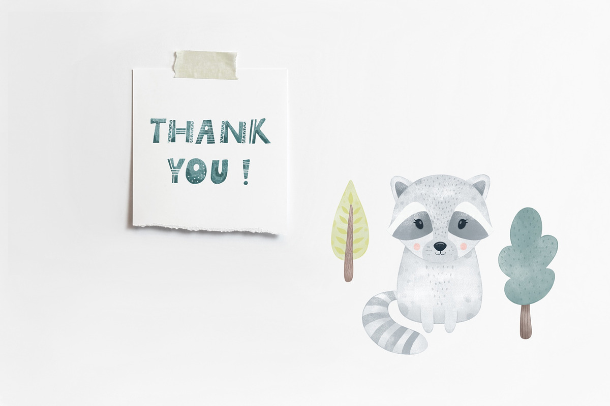Woodland friends. Kids patterns set, an Animal Illustration by tetiartline (Photo 11 of 11)