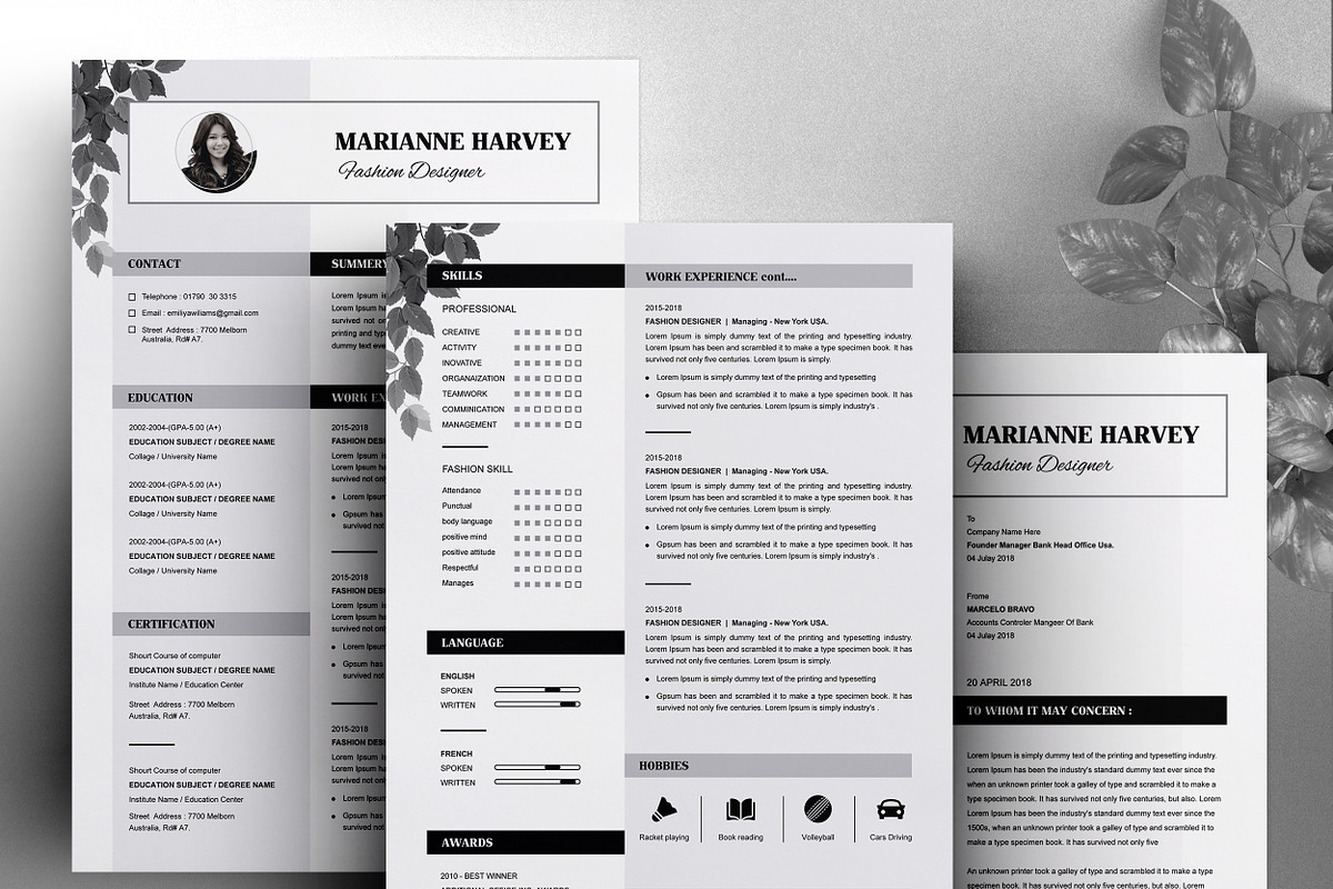 Floral Resume / CV Template, a Resume Template by ResumeInventor (Photo 4 of 6)