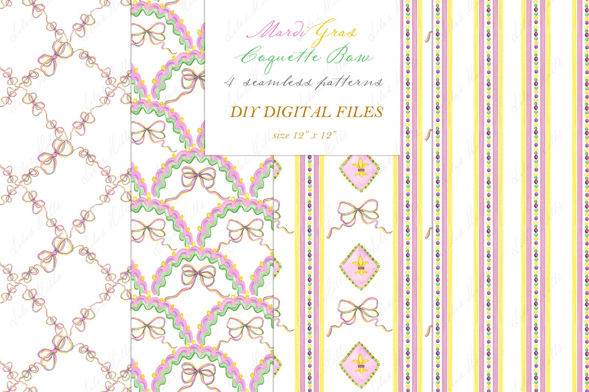Mardi Gras Coquette Bow, a Graphic by LABFcreations (Photo 4 of 5)