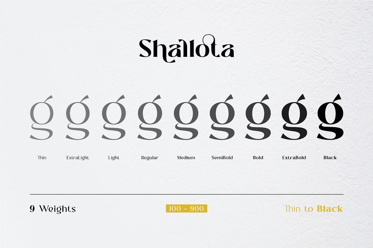 Shallota - Stylish Display Font, a Sans Serif Font by Ekahermawan (Photo 2 of 13)