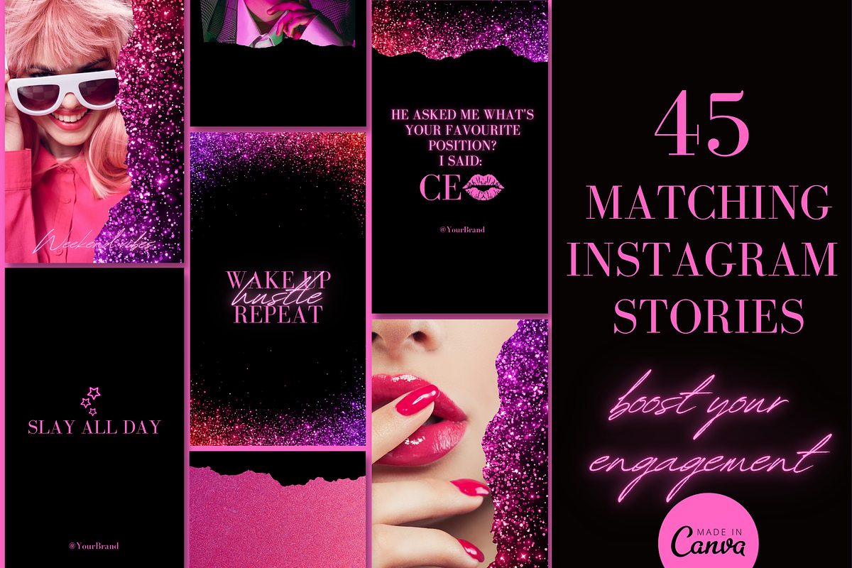 Black & Pink Boss Instagram Template, a Social Media Template by Faytemplates (Photo 3 of 8)
