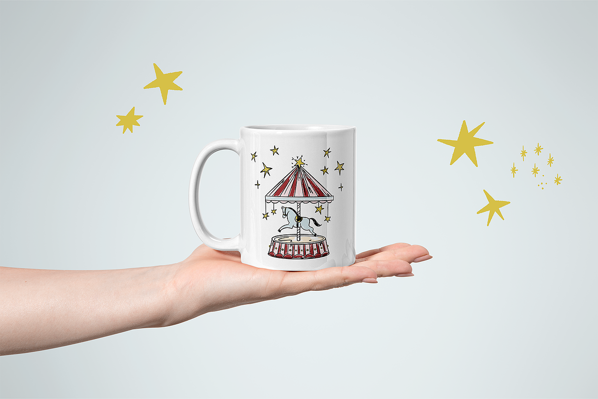 Vintage Christmas Circus art, a Decorative Illustration by Summer Nightingale Art (Photo 13 of 14)