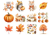 Fall Animals Clipart, a Seasonal Illustration by CitraGraphics (Thumbnail 2 of 4)
