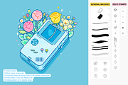Procreate Kawaii Art Floral Brushes, a Brush Add-On by Artbykimmyw (Thumbnail 5 of 11)