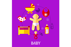 Colorful Flat Baby Design