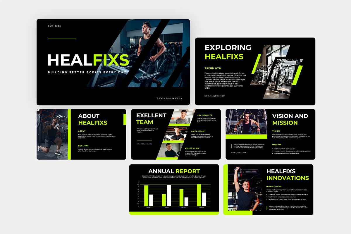 Healfixs Gym Keynote Presentation, a Presentation Template by Kren Studio (Photo 6 of 8)