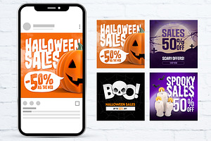 Halloween Sales Social Media Post, a Social Media Template by McLittle Stock