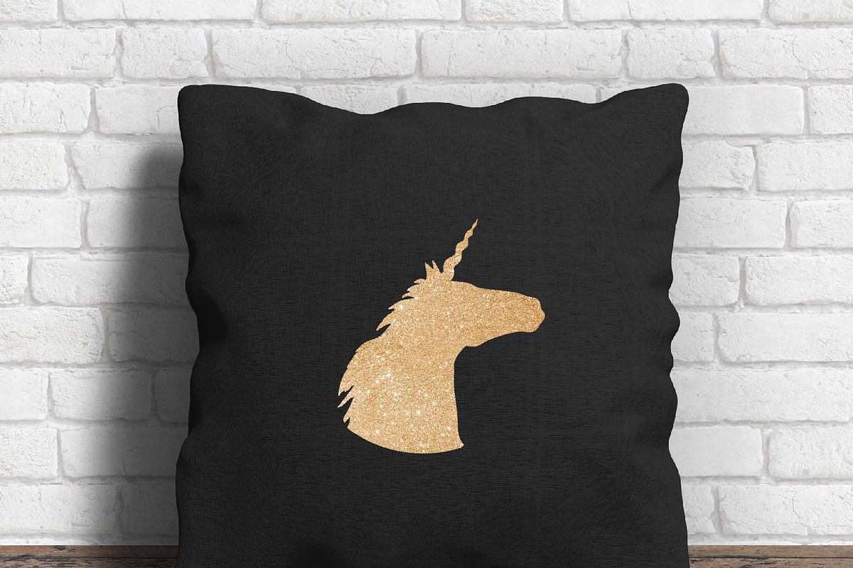 Gold glitter unicorn clip art, a Graphic by ConfettiBears (Photo 3 of 5)