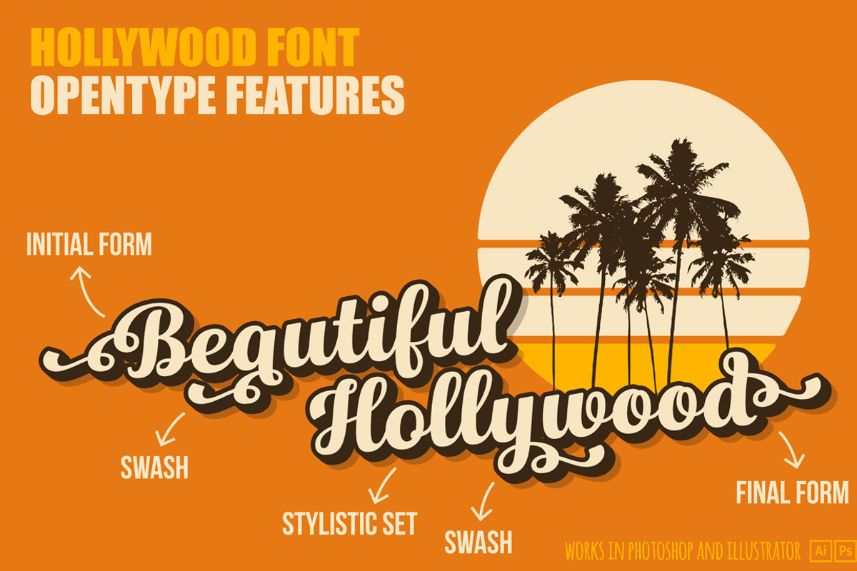 Hollywood • Vintage Font preview 3