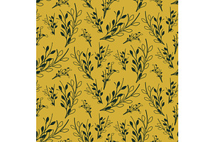 Botanical foliage seamless pattern, an Illustration by okskukuruza