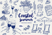 COASTAL Summer - whimsical set, a Seasonal Illustration by Madiwaso (Thumbnail 1 of 13)