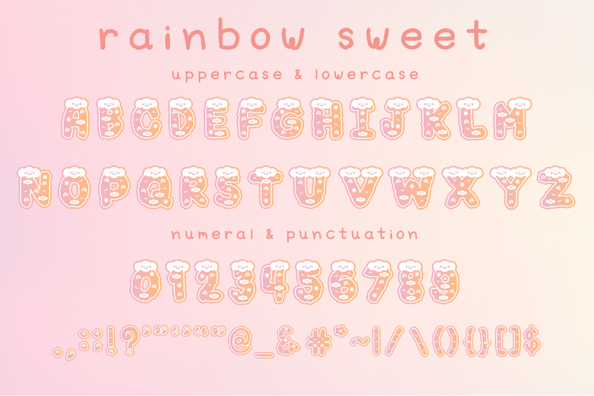 Rainbow Sunset - SVG Color Cute Font, a Symbol Font by Kanink Studio (Photo 6 of 8)