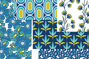 Vintage Blues Floral Patterns, a Pattern Graphic by Wild Twig Co (Thumbnail 10 of 10)