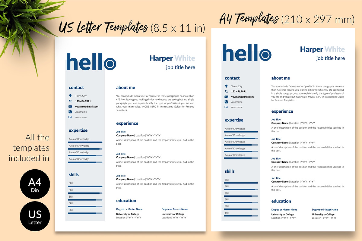 Creative Resume Format / CV - Harper
