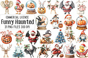 Funny Haunted Harvest Clipart, an Illustration by CraftArtStudio (Thumbnail 1 of 6)