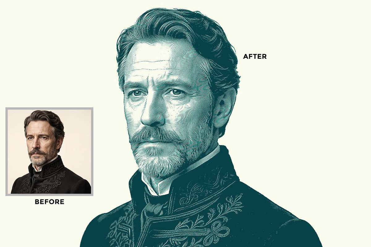 Banknote Engraving FX Ps Action, an Action Add-On by Studio Retouch (Photo 2 of 12)
