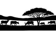 Abstract Savanna Scenery Silhouette, a Graphic by Designer_Momina (Thumbnail 9 of 13)
