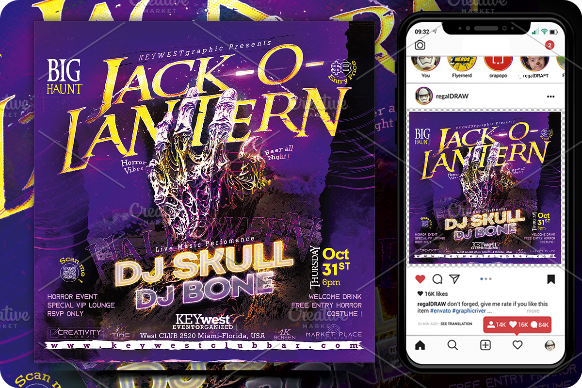 Halloween Event Party Flyer, a Flyer Template by regalDRAW (Photo 3 of 5)