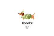 Christmas Dachshunds Collection, a Seasonal Illustration by JulzaArt (Thumbnail 10 of 10)