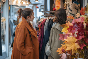 Women explore a boutique filled, a Photo by Pavel_design