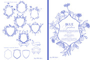 Blue Gardens Chinoiserie set, a Texture Illustration by Patishop Art (Thumbnail 6 of 11)