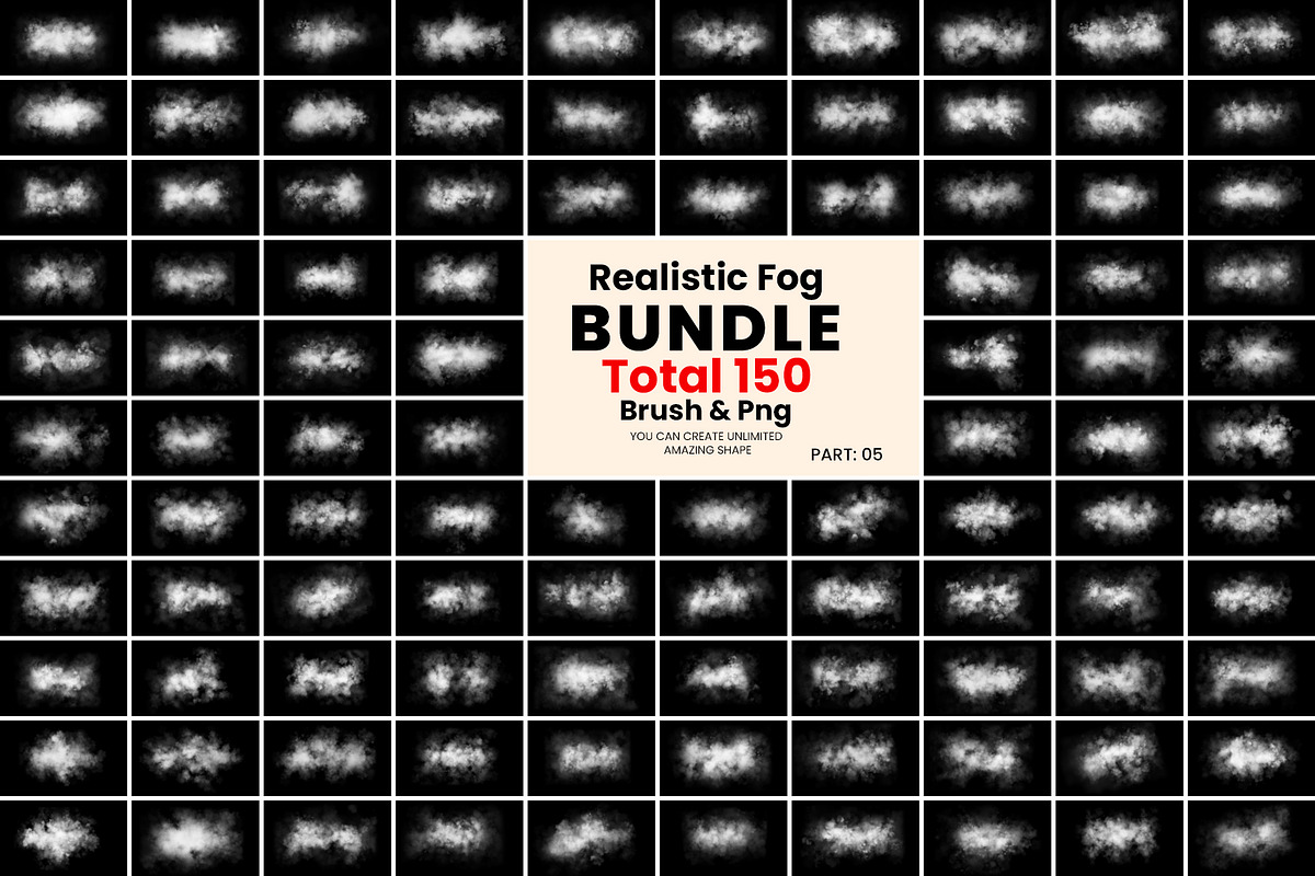 150 Photoshop Fog Brush & Png Bundle, a Brush Add-On by MRI STUDIO (Photo 1 of 21)