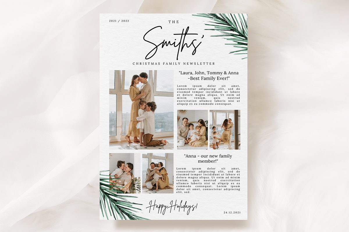 Christmas Newsletter Canva Template, a Stationery Template by SarenkaDesignShop (Photo 1 of 5)