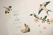 Vintage Apple Blossom & Swallows, a Pattern Graphic by PenguinArtStudio (Thumbnail 5 of 15)