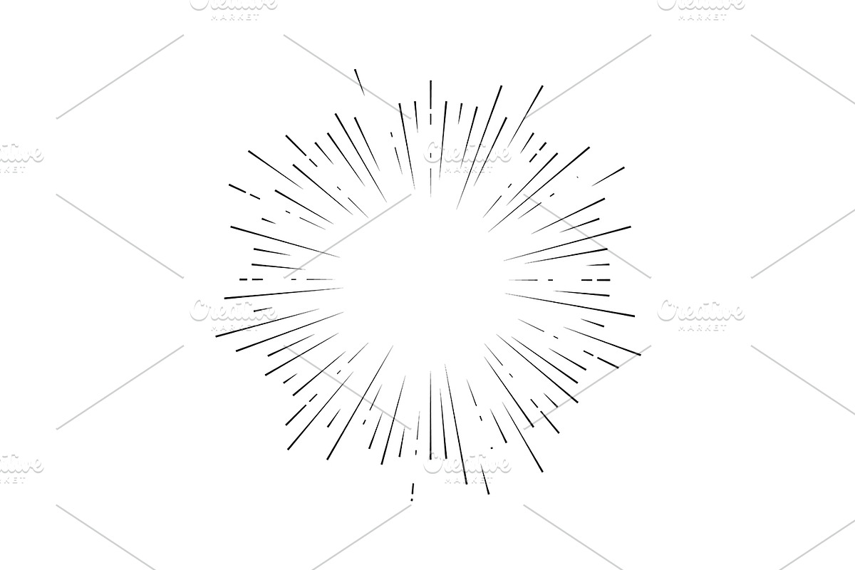 Retro Sunburst Signs Thin Line Icon, an Outline Icon by Bigmouse_art (Photo 11 of 14)