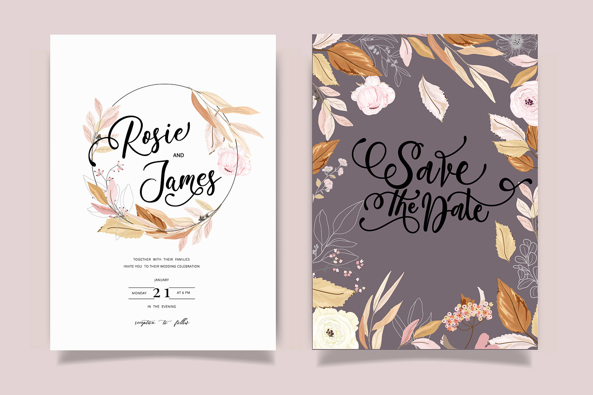 Autumn Pink Rose Handdraw Bundle Set, a Decorative Illustration by MooBeer (Photo 5 of 8)