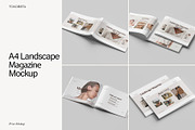 A4 Landscape Magazine Mockup, a Books & Magazine Mockup by Tokobeta (Thumbnail 1 of 7)