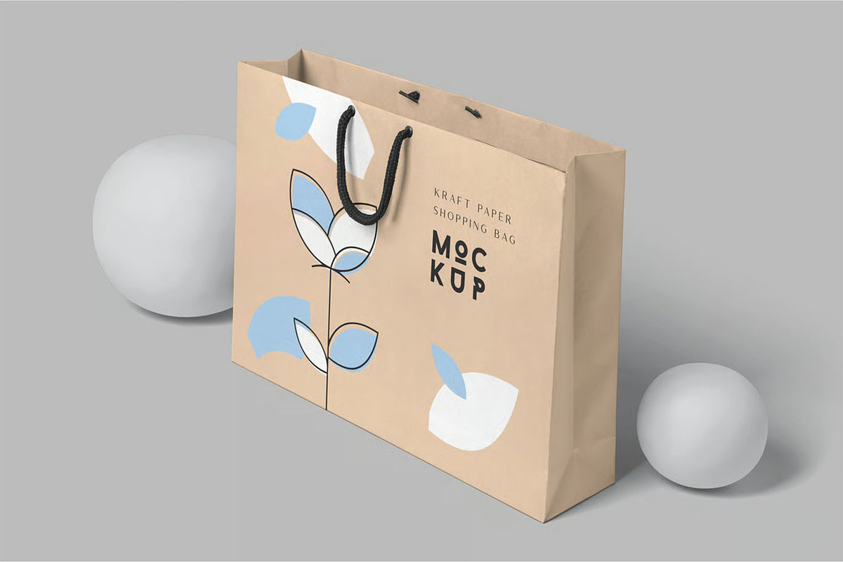 Kraft Paper Shopping Bag Mockups, a Packaging Mockup by megostudi0 (Photo 6 of 6)