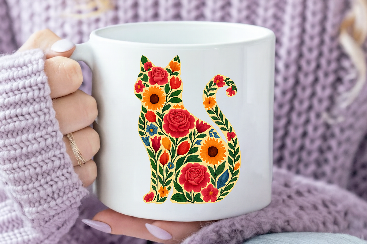 Flower Cat Png Sublimation Design, an Animal Illustration by Design Station (Photo 5 of 7)