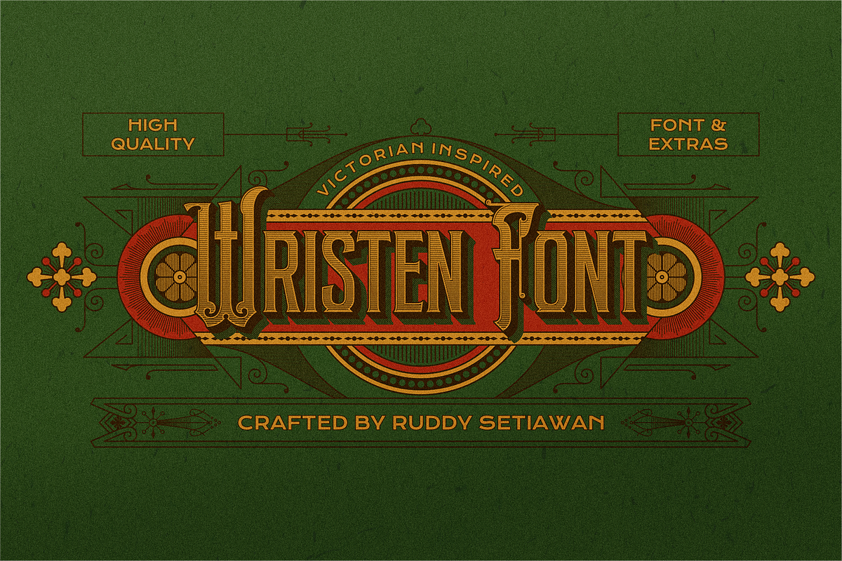 AM Wristen & Ornaments (Disc 20%), a Serif Font by Akarmati (Photo 1 of 13)