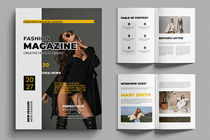Fashion Magazine Layout Template, a Magazine Template by MightyDesign
