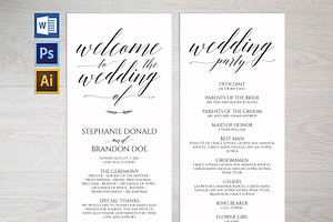 Rustic Wedding Program Template SHR1, an Invitation Template by Shafura_Wedding