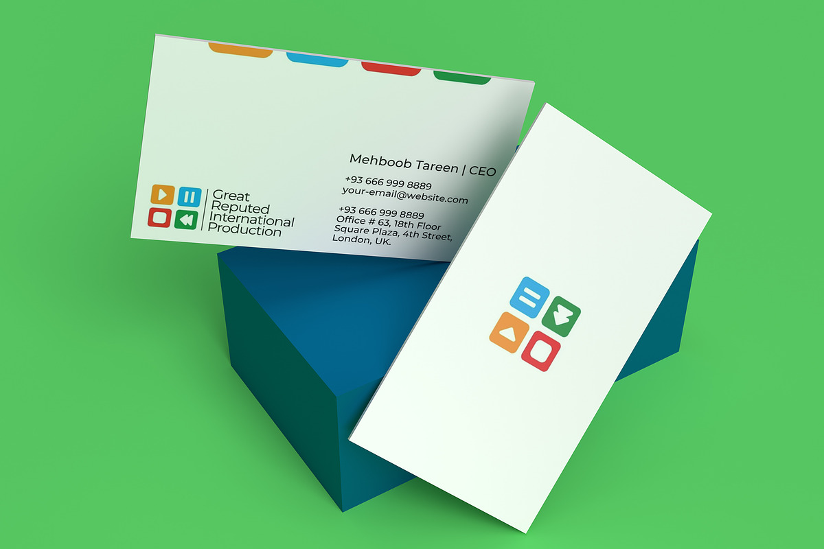 Media Business Card Canva Template, a Business Card Template by Studio3 Stock (Photo 4 of 4)