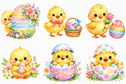 Whimsical Easter Chick Clipart, an Illustration by Craft Nest (Thumbnail 3 of 5)