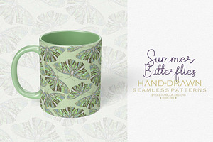 Summer Butterflies Seamless Patterns