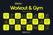 Animated Workout and Gym Icon Set, an Outline Icon by Prosymbols (Thumbnail 1 of 5)