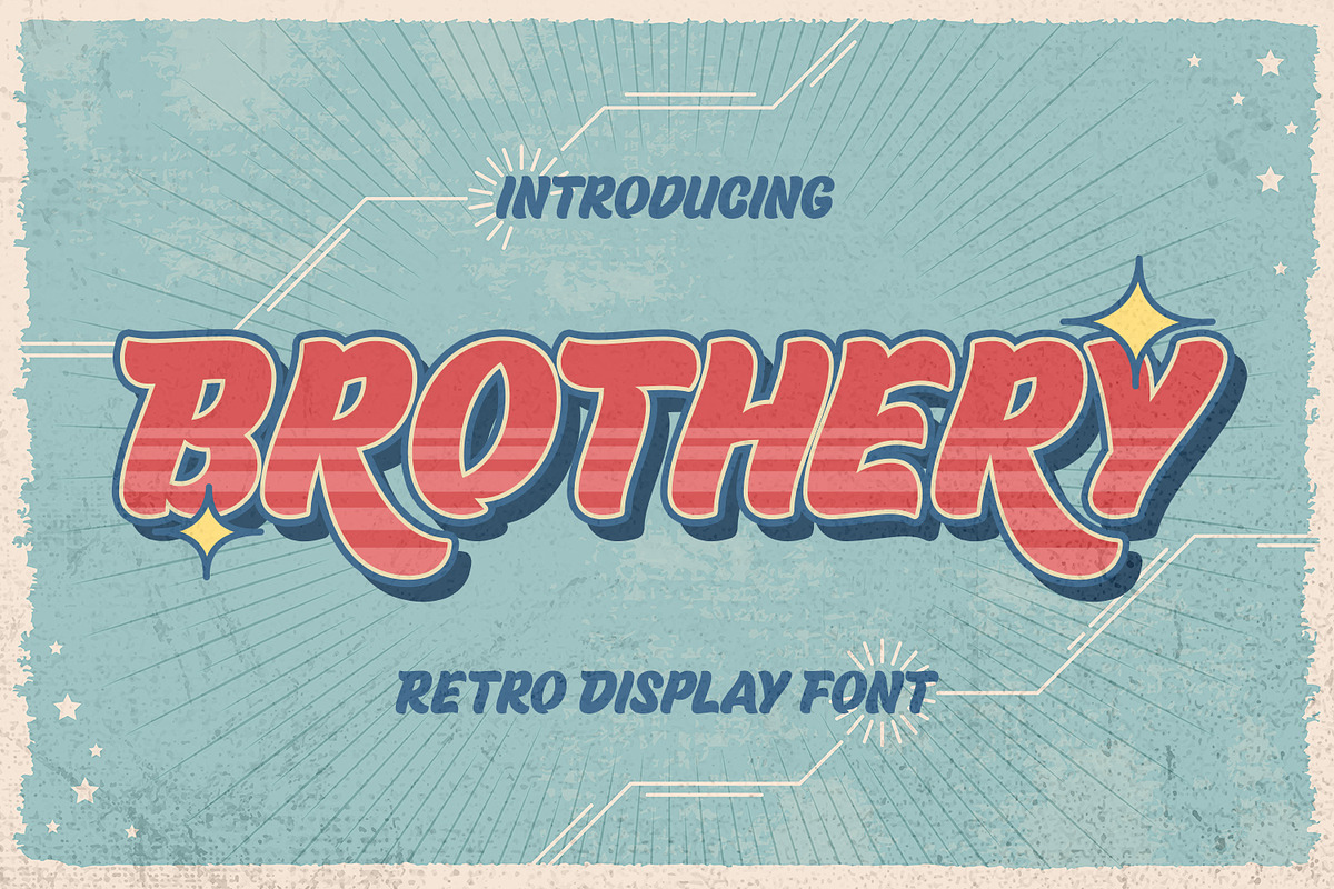 Brothery - Retro Display Font, a Font by Almarkhatype (Photo 1 of 10)