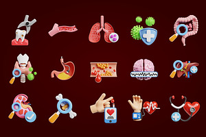 3D Medical Checkup Icon