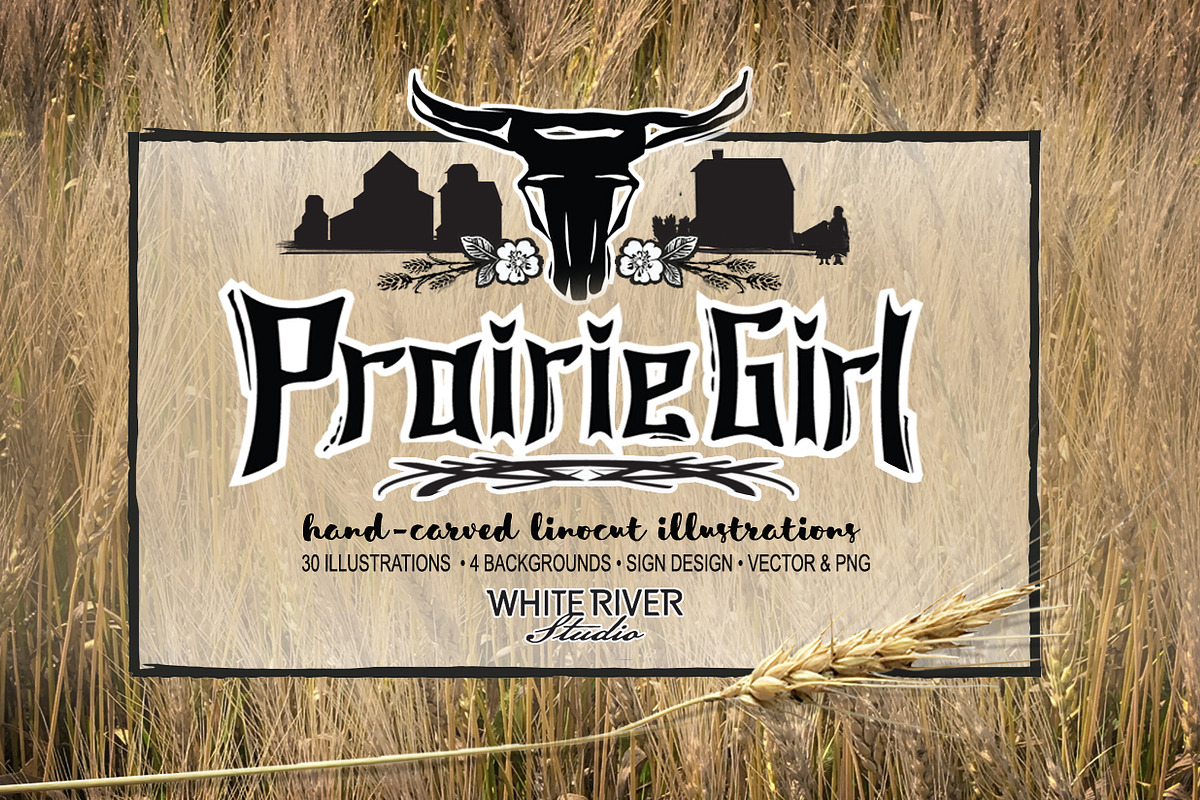 Prairie Girl Linocuts, a Graphic by WhiteRiverStudio (Photo 1 of 10)